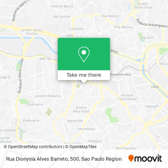 Rua Dionysia Alves Barreto, 500 map