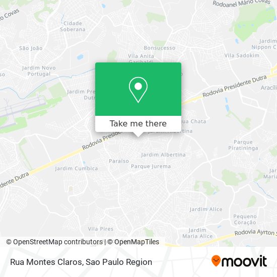 Mapa Rua Montes Claros