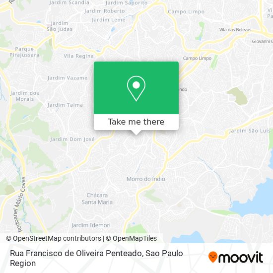 Mapa Rua Francisco de Oliveira Penteado