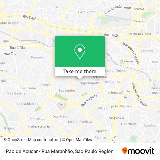 Mapa Pão de Açucar - Rua Maranhão