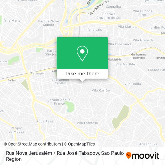 Rua Nova Jerusalém / Rua José Tabacow map