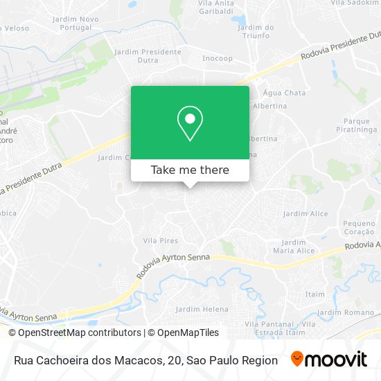 Rua Cachoeira dos Macacos, 20 map