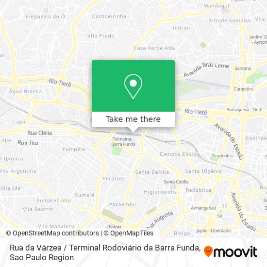 Rua da Várzea / Terminal Rodoviário da Barra Funda map