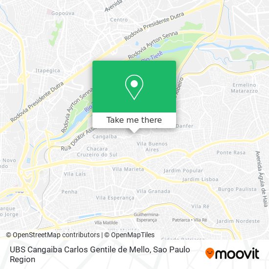 Mapa UBS Cangaiba Carlos Gentile de Mello