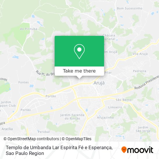 Mapa Templo de Umbanda Lar Espírita Fé e Esperança