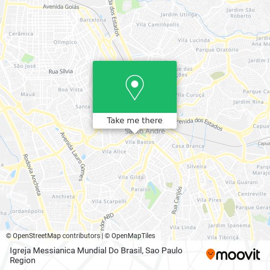 How to get to Igreja Messianica Mundial Do Brasil in Santo André by Bus,  Train or Metro?