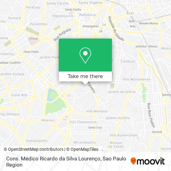 Cons. Médico Ricardo da Silva Lourenço map