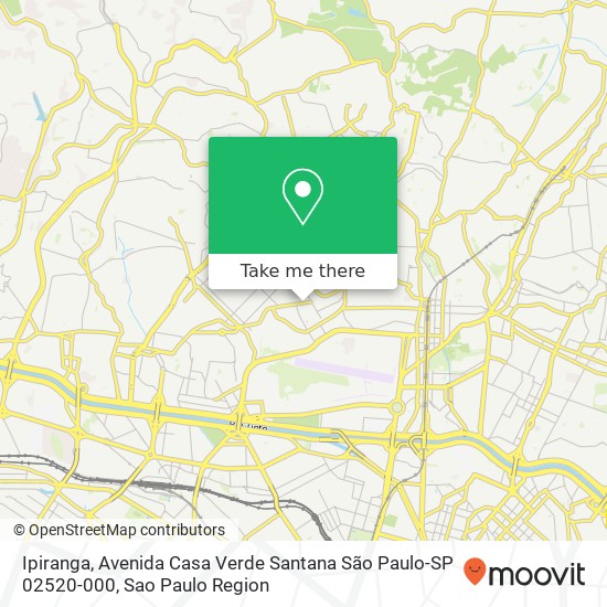 Mapa Ipiranga, Avenida Casa Verde Santana São Paulo-SP 02520-000
