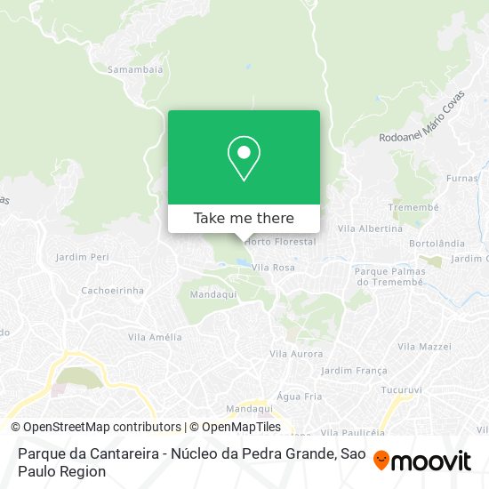 Mapa Parque da Cantareira - Núcleo da Pedra Grande