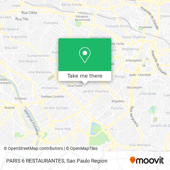 PARIS 6 RESTAURANTES map