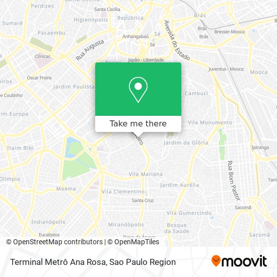 Mapa Terminal Metrô Ana Rosa
