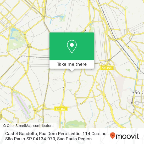 Mapa Castel Gandolfo, Rua Dom Pero Leitão, 114 Cursino São Paulo-SP 04134-070