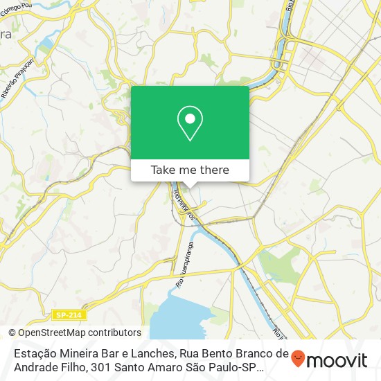 Mapa Estação Mineira Bar e Lanches, Rua Bento Branco de Andrade Filho, 301 Santo Amaro São Paulo-SP 04757-000