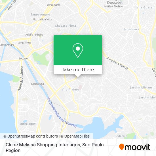 Mapa Clube Melissa Shopping Interlagos