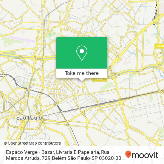 Espaco Verge - Bazar, Livraria E Papelaria, Rua Marcos Arruda, 729 Belém São Paulo-SP 03020-000 map