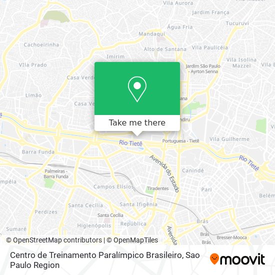 Mapa Centro de Treinamento Paralímpico Brasileiro