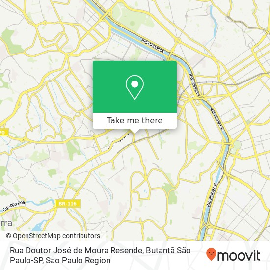 Mapa Rua Doutor José de Moura Resende, Butantã São Paulo-SP