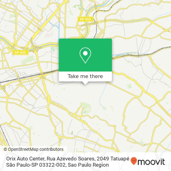 Orix Auto Center, Rua Azevedo Soares, 2049 Tatuapé São Paulo-SP 03322-002 map