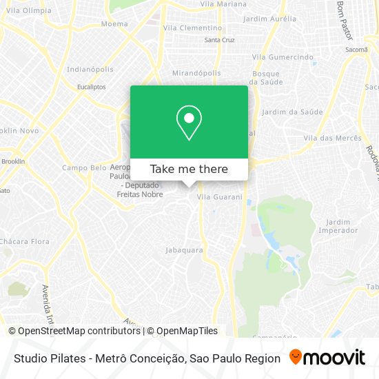 Mapa Studio Pilates - Metrô Conceição