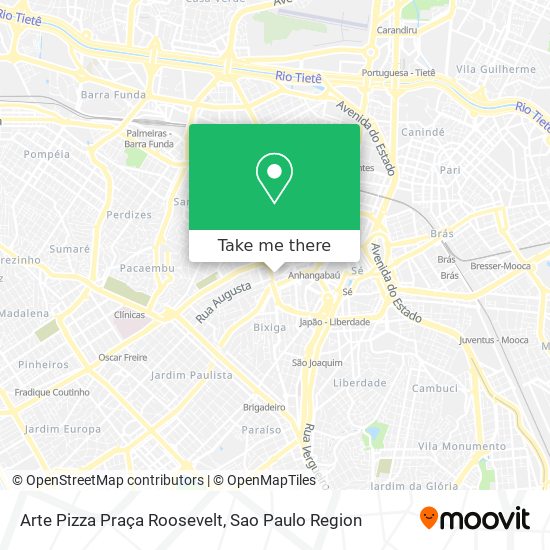 Arte Pizza Praça Roosevelt map