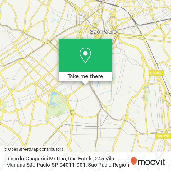 Mapa Ricardo Gasparini Mattua, Rua Estela, 245 Vila Mariana São Paulo-SP 04011-001