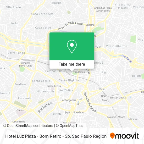 Hotel Luz Plaza - Bom Retiro - Sp map