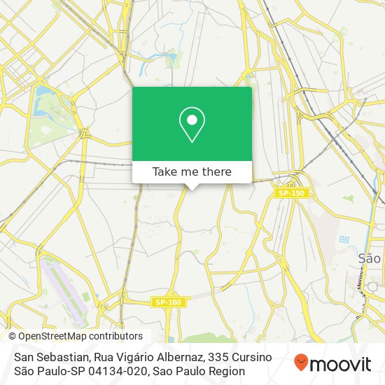 Mapa San Sebastian, Rua Vigário Albernaz, 335 Cursino São Paulo-SP 04134-020
