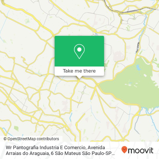 Mapa Wr Pantografia Industria E Comercio, Avenida Arraias do Araguaia, 6 São Mateus São Paulo-SP 03480-080