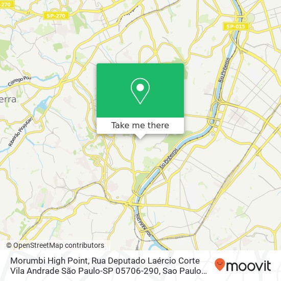 Morumbi High Point, Rua Deputado Laércio Corte Vila Andrade São Paulo-SP 05706-290 map