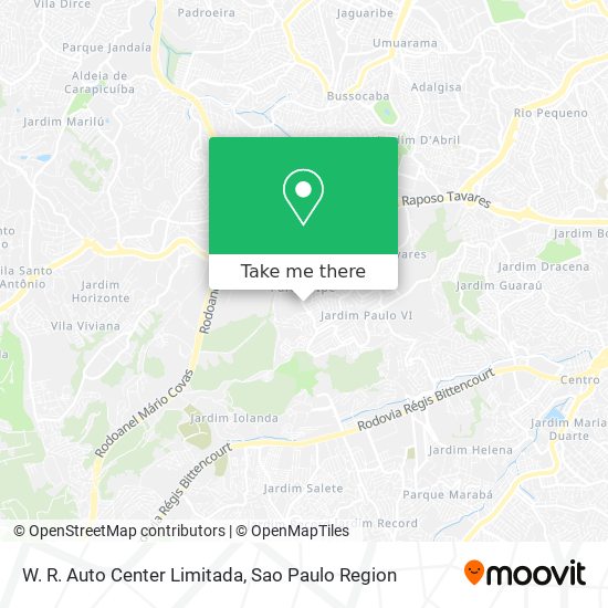 Mapa W. R. Auto Center Limitada