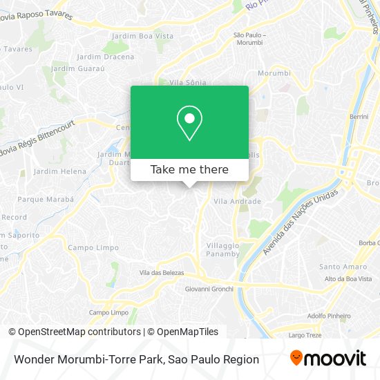 Mapa Wonder Morumbi-Torre Park