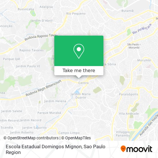 Mapa Escola Estadual Domingos Mignon