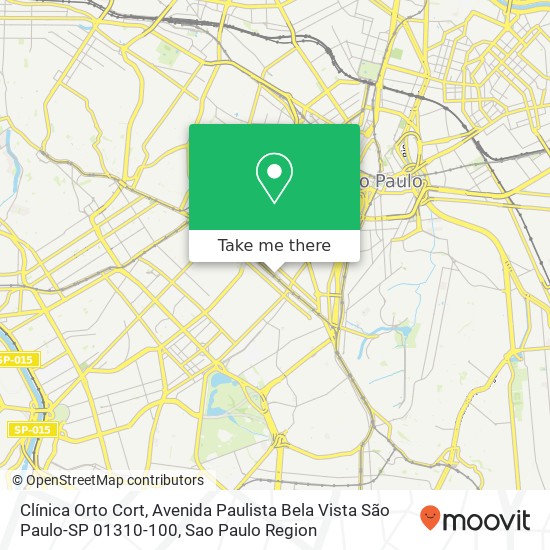 Mapa Clínica Orto Cort, Avenida Paulista Bela Vista São Paulo-SP 01310-100