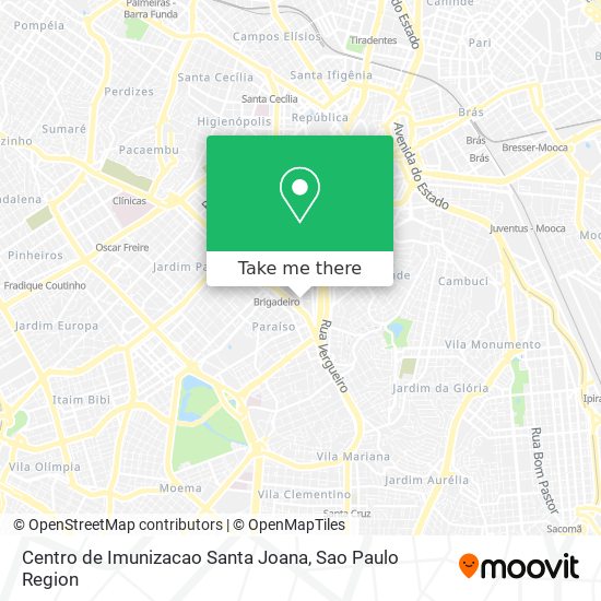 Mapa Centro de Imunizacao Santa Joana