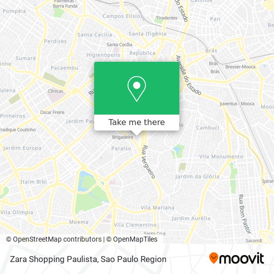 Mapa Zara Shopping Paulista