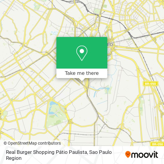 Mapa Real Burger Shopping Pátio Paulista