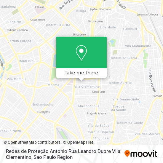 Redes de Proteção Antonio Rua Leandro Dupre Vila Clementino map
