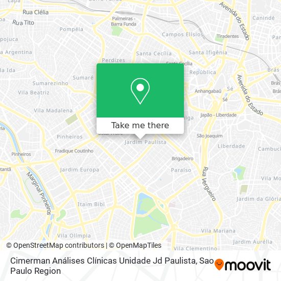 Mapa Cimerman Análises Clínicas Unidade Jd Paulista