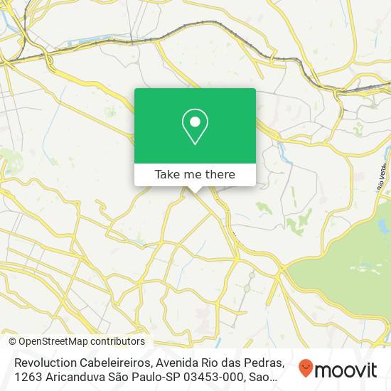 Mapa Revoluction Cabeleireiros, Avenida Rio das Pedras, 1263 Aricanduva São Paulo-SP 03453-000