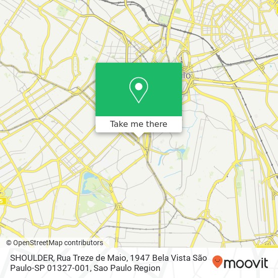 Mapa SHOULDER, Rua Treze de Maio, 1947 Bela Vista São Paulo-SP 01327-001