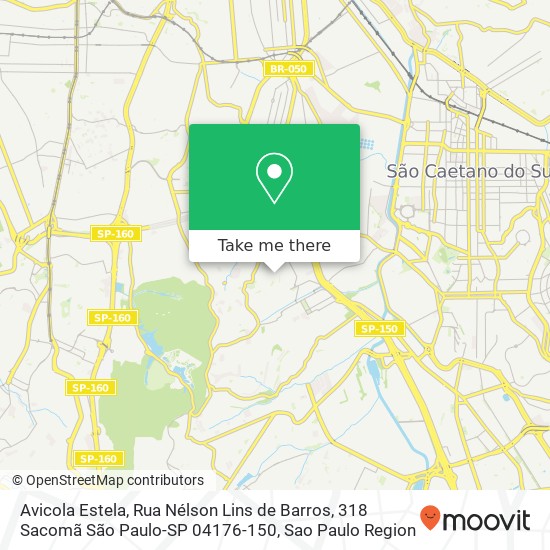 Mapa Avicola Estela, Rua Nélson Lins de Barros, 318 Sacomã São Paulo-SP 04176-150