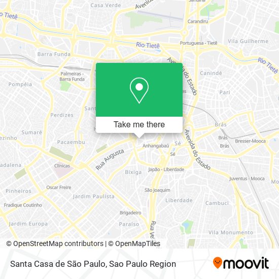 Mapa Santa Casa de São Paulo