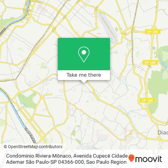 Condomínio Riviera-Mônaco, Avenida Cupecê Cidade Ademar São Paulo-SP 04366-000 map