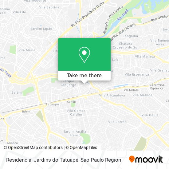 Residencial Jardins do Tatuapé map