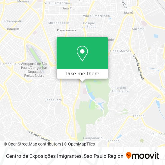 Mapa Centro de Exposições Imigrantes