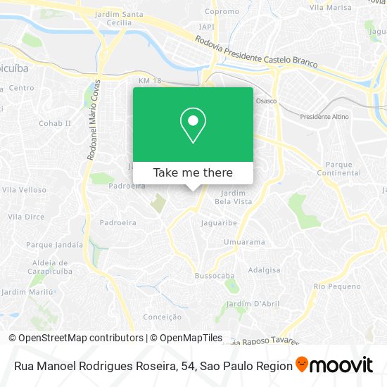 Mapa Rua Manoel Rodrigues Roseira, 54