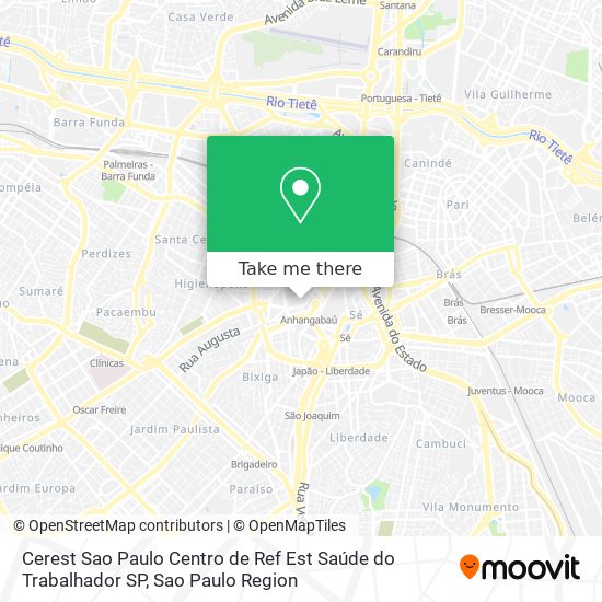 Mapa Cerest Sao Paulo Centro de Ref Est Saúde do Trabalhador SP