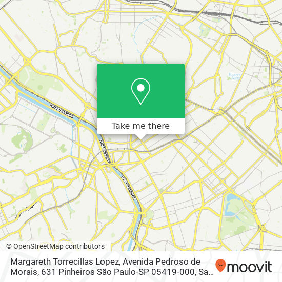 Mapa Margareth Torrecillas Lopez, Avenida Pedroso de Morais, 631 Pinheiros São Paulo-SP 05419-000