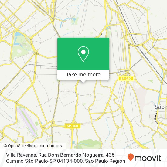 Mapa Villa Ravenna, Rua Dom Bernardo Nogueira, 435 Cursino São Paulo-SP 04134-000