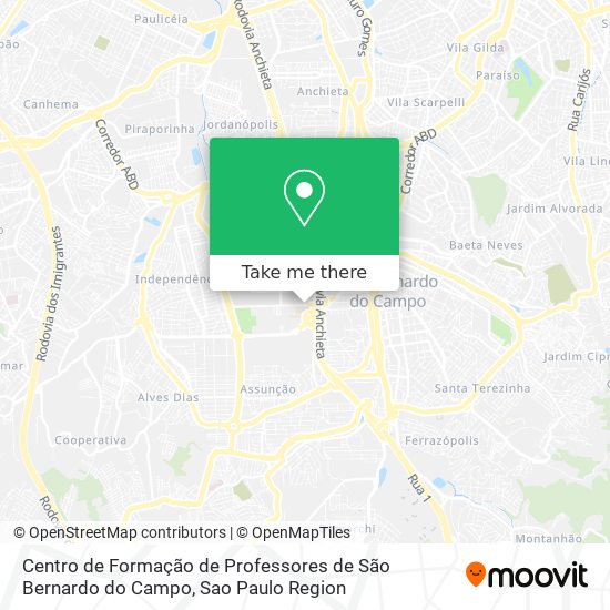 Mapa Centro de Formação de Professores de São Bernardo do Campo
